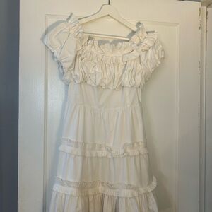 Anthropologie White Mini Dress
